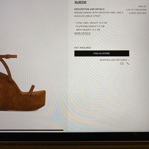 YSL Frida Brown Suede Wedges New